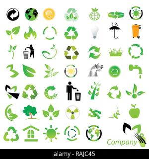 Collection Eco Design Elements, Isolated On White Background, Vector Illustration Stock Vector
