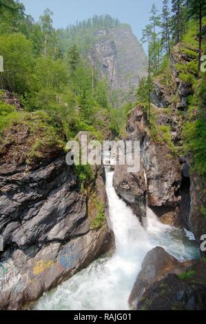 Stream, Arshan, Sayan Mountains, Tunkinsky District, Republic of Buryatia, Siberia, Russian Federation, Eurasia Stock Photo
