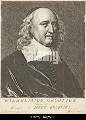 Portrait of Willem de Groot, Hendrik Bary, Adriaen Hanneman, 1657-1707. Reimagined by Gibon. Classic art with a reimagined Stock Photo