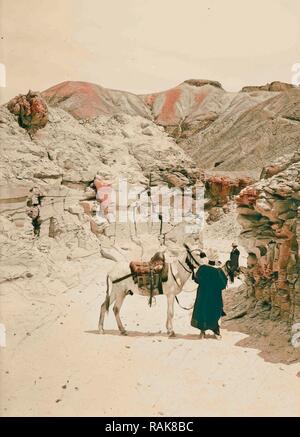 Egyptian views Thebes. The Lybian desert 1900, Egypt, Thebes (Extinct city). Reimagined by Gibon. Classic art with a reimagined Stock Photo