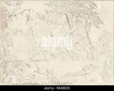 Bacchae with satyr masks, Gerard Melder, 1725 Stock Photo - Alamy