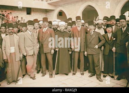 Arab protest delegations, demonstrations and strikes against British policy in Palestine (subsequent to the foregoing reimagined Stock Photo