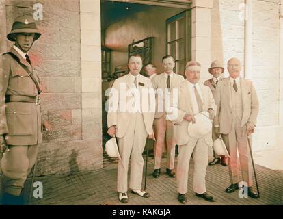 Arab protest delegations, demonstrations and strikes against British policy in Palestine (subsequent to the foregoing reimagined Stock Photo