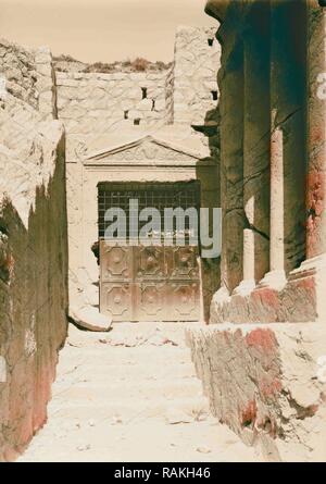 Valleys of Jehoshaphat and Hinnom Tomb of Jehoshaphat 1900, Jerusalem, Israel. Reimagined by Gibon. Classic art with reimagined Stock Photo