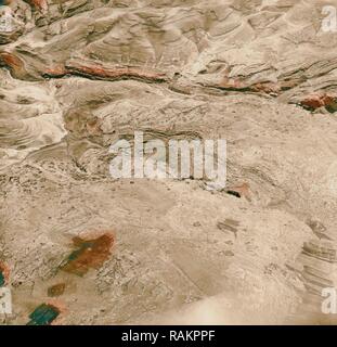 Aerial photos, Sea of Galilee and Jerusalem, Jordan River, Amman. 1925. Reimagined by Gibon. Classic art with a reimagined Stock Photo