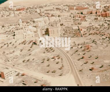 Aerial photos, Sea of Galilee and Jerusalem, Jordan River, Amman. aerial view of Jerusalem including the YMCA reimagined Stock Photo