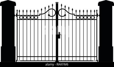 gate silhouette vector Stock Vector