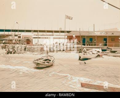Palestine disturbances 1936. The Tel-Aviv custom station at the jetty ...