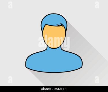Colorful User Icon on gray Background. Editable vector eps.
