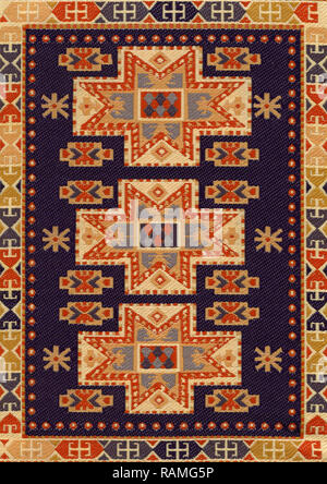 Asian and Middle Eastern Traditional Fabric Design Carpet Decoration Background Stock Photo