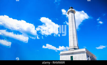 lighthouse sky background horizontal copy space clouds blue white light Stock Photo