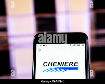 Kiev, Ukraine. 4th Jan, 2019. Cheniere Energy, Inc. Company logo seen displayed on a smart phone. Credit: Igor Golovniov/SOPA Images/ZUMA Wire/Alamy Live News Stock Photo