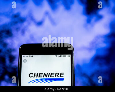 Kiev, Ukraine. 4th Jan, 2019. Cheniere Energy, Inc. Company logo seen displayed on a smart phone. Credit: Igor Golovniov/SOPA Images/ZUMA Wire/Alamy Live News Stock Photo