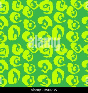 Brush painted seamless pattern. Green grunge background. Stock Vector