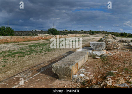 Stadium racecourse, excavation site, Kourion, Cyprus, Stadion Rennbahn, Ausgrabungsstaette, Zypern Stock Photo