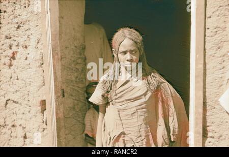 Sudan. Khartoum. Near Shambat. Sudanese girl. 1936, Sudan, Shambat. Reimagined by Gibon. Classic art with a modern reimagined Stock Photo