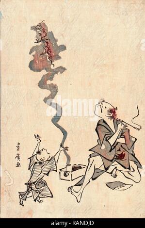 Tobae Mitate Ryugen Sennin, Toba-E Correspondence of a Chinese Sage. [Between 1804 and 1818], 1 Print: Woodcut, 35.6 reimagined Stock Photo