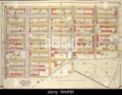 Brooklyn, Vol. 3, Double Page Plate No. 31, Part of Ward 28, Section 11, Map bounded by Eldert St., Knickerbocker Ave reimagined Stock Photo