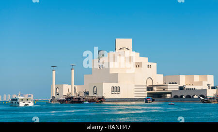 View of Museum of Islamic Art in Doha, Qatar. Architect IM Pei