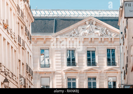 View on architectural details on a facade European building