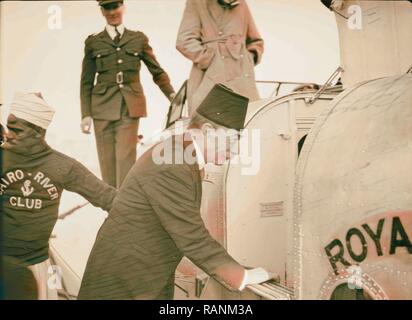 Air views of Palestine. Flight from Gaza to Cairo via Ismalieh. Zulficar Pasha, Grand Chamberlain to the King of reimagined Stock Photo