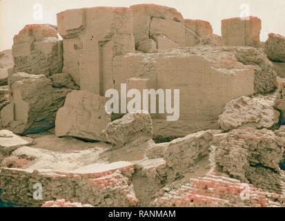 Iraq. Babylon 'the great.' Various views of the crumbling ruins. Some of the best-preserved buildings. 1932, Iraq reimagined Stock Photo