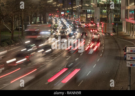 busy city road at night Stock Photo