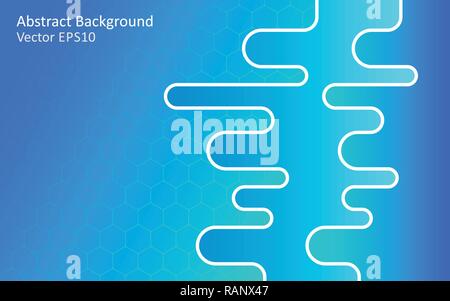 Blue abstract vector background with hexagon net pattern and gradient effect. Modern style template design. Stock Vector