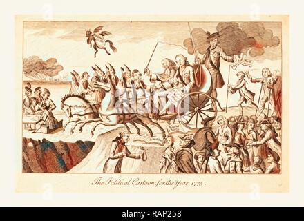 The Political Cartoon For The Year 1775. Cartoon Shows George III And ...