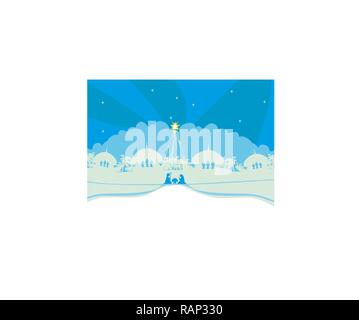 Christian Christmas nativity scene of baby Jesus in the manger Stock Vector