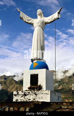 Christ - Cemetery - Old Yungay where an earthquake and landslide buried in1970  in YUNGAY. Department of Ancash.PERU                Stock Photo