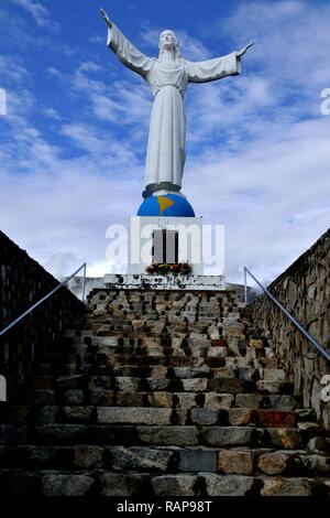 Christ - Cemetery - Old Yungay where an earthquake and landslide buried in1970  in YUNGAY. Department of Ancash.PERU                Stock Photo