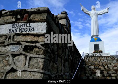 Christ - Cemetery - Old Yungay where an earthquake and landslide buried in1970  in YUNGAY. Department of Ancash.PERU                Stock Photo