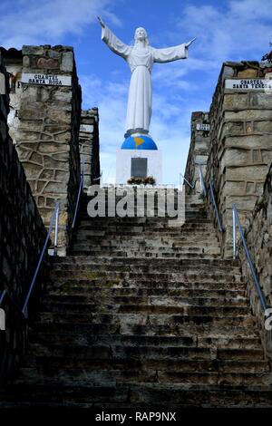 Christ - Cemetery - Old Yungay where an earthquake and landslide buried in1970  in YUNGAY. Department of Ancash.PERU                Stock Photo