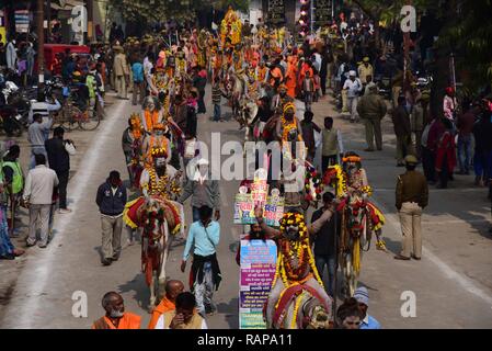 Procession Of Naked Sadhus During Kumbh Mela In Haridwar Stock Photo Alamy