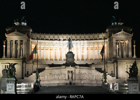 The Vittorio Emanuele II Monument is a monument built in honor of Victor Emmanuel II, the first king of a unified Italy, located in Rome, Italy. Stock Photo