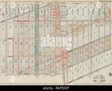 Part of Ward 29. Land Map Section, No. 16. Volume 2, Brooklyn Borough, New York City. Reimagined by Gibon. Classic reimagined Stock Photo