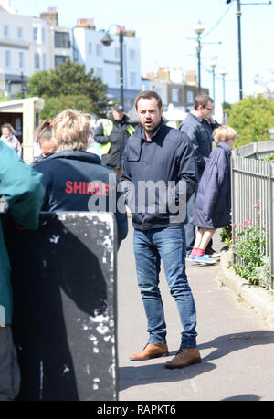 Eastenders Carter family during filming in Broadstairs, Kent  Featuring: Danny Dyer Where: Broadstairs, United Kingdom When: 09 Jun 2015 Credit: Steve Finn/WENN Stock Photo