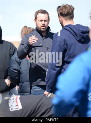 Eastenders Carter family during filming in Broadstairs, Kent  Featuring: Danny Dyer Where: Broadstairs, United Kingdom When: 09 Jun 2015 Credit: Steve Finn/WENN Stock Photo