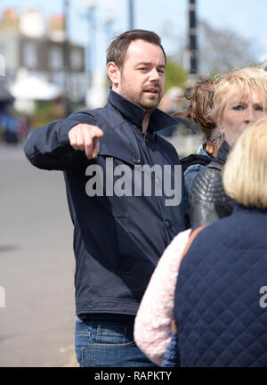 Eastenders Carter family during filming in Broadstairs, Kent  Featuring: Danny Dyer Where: Broadstairs, United Kingdom When: 09 Jun 2015 Credit: Steve Finn/WENN Stock Photo