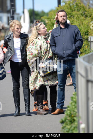 Eastenders Carter family during filming in Broadstairs, Kent  Featuring: Danny Dyer Where: Broadstairs, United Kingdom When: 09 Jun 2015 Credit: Steve Finn/WENN Stock Photo