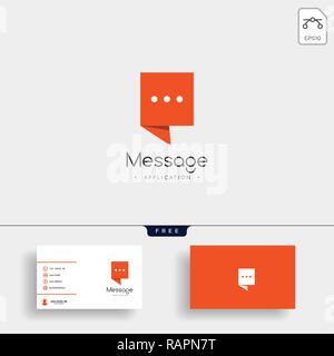 Chat, Message, speech, Conversation logo template vector illustration with business card design - vector Stock Vector