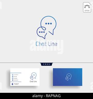 Chat, Message, speech, Conversation logo template vector illustration with business card design - vector Stock Vector