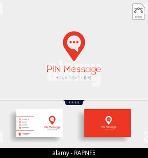 Chat, Message, speech, Conversation logo template with business card Stock Vector