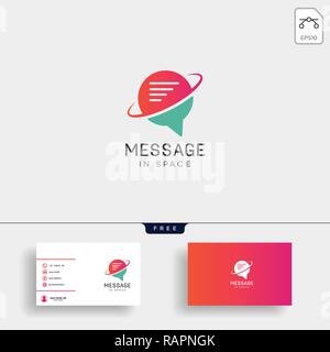 Chat, Message, speech, Conversation logo template with business card Stock Vector