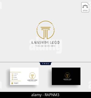 Law firm, advocate creative logo template with business card Stock Vector