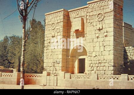 Damascus, Palmyra and Baalbek. Damascus, St. Paul's Wall, restored. 1960, Syria, Damascus. Reimagined Stock Photo