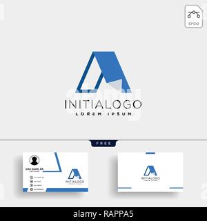 letter A creative logo template with business card template