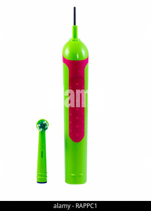 Electrical toothbrush isolated on white. Stock Photo