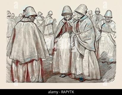 FEMALE CONVICT LIFE AT WOKING, UK, 1889: INVALIDS EXERCISING. Reimagined by Gibon. Classic art with a modern twist reimagined Stock Photo